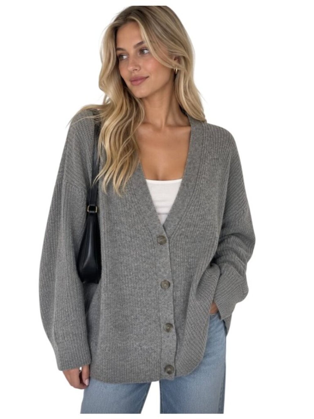 Jenni Kayne Cashmere Cocoon Cardigan Gray - Size XS